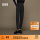 森馬（Semir）森柔牛仔牛仔褲女抓絨長(cháng)褲冬季錐形褲顯瘦 牛仔水洗黑98201 M