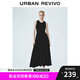 UR七夕2025秋季新款女裝拼接設計修身小黑裙無(wú)袖連衣裙UWM750087 黑色 M