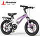 鳳凰（Phoenix）兒童山地自行車(chē)3-8-12-18歲減震變速一體輪紫色20寸適合125-135cm