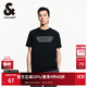 杰克·瓊斯（JACK&JONES）男裝25年短袖T恤男士夏季純棉潮流休閑圓領(lǐng)哥特字母高端黑色半袖 E40黑色 常規 XL