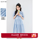 詩(shī)凡黎萊賽爾連衣裙2024夏新款法式氣質(zhì)高級(jí)泡泡袖多巴胺公主裙女 淺藍(lán) M 160/84A