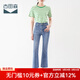 古田森牛仔褲女夏季休閑顯瘦小個(gè)子九分褲百搭微喇褲女3S3061 藍色 26