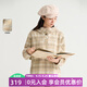 飛鳥(niǎo)和新酒格子連帽衛(wèi)衣女2024冬季新款短款寬松休閑保暖外套 格子駝色HMJ02 M