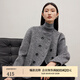 迪賽尼斯（DESIGNICE）羊駝毛短款雙面呢大衣冬季新款羊毛小香風(fēng)深灰毛呢外套女 深灰 S