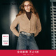 MISS SIXTY綿羊毛針織外套女V領(lǐng)紐扣寬松毛衣慵懶休閑氣質(zhì)溫柔 駝色 M