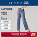 詩(shī)凡黎（'SEIFINI）【萬(wàn)向彈】詩(shī)凡黎哈倫牛仔褲2025春新款梨形身材小個(gè)子蘿卜褲女 牛仔藍 M