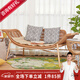 紫葉 陽(yáng)臺(tái)躺椅沙發(fā)臥室家用簡(jiǎn)約休閑陽(yáng)臺(tái)單人中式檀花貴妃雙人懶 加高貴妃椅-淺木色