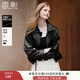 香影黑色皮衣外套女小個(gè)子2025秋季新款高級感酷颯風(fēng)短款pu皮夾克 黑色 S 55/80A/85-95斤