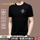 NOSSKISS品牌2025男裝冰絲短袖T恤男士夏季中青年潮流圓領(lǐng)薄款體恤衫 黑色 4XL 190