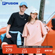 FILA FUSION斐樂(lè )潮牌女裝情侶款針織短袖衫2025春新款涼感防曬寬松T恤 正黑色-BK M （170/92A/M）