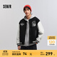 森馬（Semir）[商場(chǎng)同款]夾克男學(xué)院風(fēng)繡花棒球服情侶2025春季新款外套潮流 黑色調00399 L