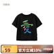 papa【親子裝】爬爬夏兒童親子裝樂園T恤親子裝一家三口母子裝 黑色-寶寶款 110 cm