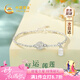 中國(guó)黃金CHINA GOLD蓮花銀手鏈女福牌碎銀幾兩手環(huán)七夕情人節(jié)禮物送女友老婆生日 京速達(dá)-福牌蓮花碎銀手鏈