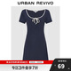 UR2025秋季新款女裝休閑撞色邊系帶短袖連衣裙UYY750130