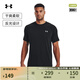 安德瑪（UNDERARMOUR）Tech男子干爽反光訓(xùn)練運(yùn)動(dòng)短袖T恤1377054 黑色001 M