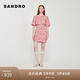 SANDRO女裝法式優(yōu)雅假兩件紅色花呢短款連衣裙SFPRO02843 紅色(尺碼偏小，建議拍大1碼) S
