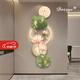 DEZZYS德國品牌荷花九魚(yú)圖玄關(guān)裝飾畫(huà)現代輕奢LED燈畫(huà)走廊發(fā)光藝術(shù)燈畫(huà) 九魚(yú)嬉荷B 50cm*150cm 遙控+手動(dòng)開(kāi)關(guān)（接電源220V）