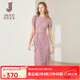 經(jīng)典故事（JANE STORY）經(jīng)典故事2025新款夏季高端水溶蕾絲連衣裙女時(shí)髦修身長裙紅裙子 粉紫色 L