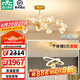 雷士（NVC）北歐現(xiàn)代輕奢智能網(wǎng)紅led螢光客廳吊燈餐廳吊燈中山燈具燈飾套餐 15頭+40瓦餐吊【一室一廳】