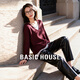百家好（Basic House）休閑早秋假兩件側邊系帶收腰顯瘦長(cháng)袖針織衫女-B0624S5F602 酒紅 L （120-140斤）