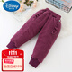 迪士尼（Disney）女童棉褲超厚女寶寶一條過(guò)冬褲子兒童外穿冬季三層加絨加厚保暖褲 紫色 三層加絨加厚 120 建議115cm左右
