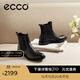 愛(ài)步（ECCO）靴子女 時(shí)尚潮流百搭冬季切爾西女靴牛皮粗跟短靴女 型塑266503 黑色26650301001 39