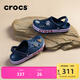 卡駱馳crocs洞洞鞋貝雅卡駱班輕便耐磨一腳蹬休閑鞋|205089 深藍(lán)/辣椒紅-4CC 41 /42(260mm)