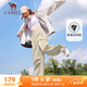 駱駝（CAMEL）直筒梭織工裝長(cháng)褲女防潑水百搭傘兵褲 C24CA6L6619 淡卡其 S