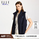 ELLE ACTIVE運動(dòng)梭織馬甲女25秋季戶(hù)外騎行跑步百搭輕薄透氣可拆卸連帽外套 藏青色 L