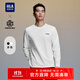 海瀾之家（HLA）長(cháng)袖T恤男25新款刺繡長(cháng)袖男秋季 本白37 L 175/92A 推薦137~150斤