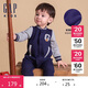 GAP嬰幼兒秋冬小熊logo抓絨連體衣兒童裝外出爬服哈衣643422