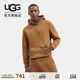 UGG秋季男士舒適連帽長(cháng)袖運動(dòng)衫休閑套頭衛衣外套女士通穿1147090 CHE | 栗色 L