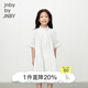 jnby by JNBY江南布衣童裝全棉舒適短袖連衣裙翻領(lǐng)休閑夏女童兒童1O4G11180 056/冷灰白 150 cm
