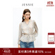 JESSIE【花信風(fēng)】2025年秋季新款法式印花雪紡上衣女款收腰荷葉邊 花色 M