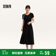 森馬連衣裙女修身收腰夏季假兩件圓領(lǐng)拼接針織長(cháng)裙101324114016
