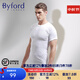百富（BYFORD）男士圓領(lǐng)打底衫棉針織內衣短袖T恤男通勤打底上衣休閑汗衫MW8824 MW8821白色-圓領(lǐng)-無(wú)LOGO收身 XL