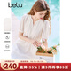 百圖betu女裝2025夏季新款連衣裙圓領(lǐng)開(kāi)衩設計蕾絲拼接裙子女2503D08 白色 L