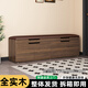 淺梵家用實(shí)木穿換鞋凳進(jìn)門(mén)口坐凳鞋柜一體入戶(hù)玄關(guān)靠墻可坐儲物收納架 胡桃色三層150cm-咖色坐墊