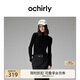 歐時(shí)力OCHIRLY【懶人毛衣】可機洗進(jìn)口100%美麗諾羊毛毛衣女無(wú)縫一體 黑色 M