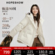 紅袖高品質(zhì)保暖羽絨服冬季2024新款女裝拉鏈立領(lǐng)連帽寬松氣質(zhì)短外套 米白004 M
