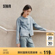 森馬牛仔外套女短款圓領(lǐng)新中式25春國風(fēng)盤(pán)扣提花夾克109125108013