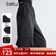 百圖betu女裝2025夏季新款休閑褲山系戶外工裝褲透氣面料褲子2504D05 黑色 M