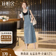 絲柏舍牛仔背帶裙2025春夏新款裝學(xué)院風(fēng)寬松中長款連衣裙