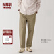 無(wú)印良品（MUJI）男式 水洗棉輕便褲男士長(cháng)褲子秋季款男裝直筒褲休閑 AE0YZA5A 米色 M (170/80A)