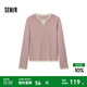 森馬（Semir）毛衣女短款假兩件含羊毛針織衫2024冬季新款修身保暖軟糯v領內搭 白紅色調00416 L /165/88A