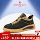 夢(mèng)特嬌（MONTAGUT）男鞋秋冬新款潮流透氣板鞋男士增高氣墊休閑皮鞋防滑軟底運動(dòng)鞋男 黑棕(皮鞋碼) 38