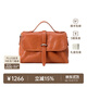 裘真植鞣牛皮007郵差包女真皮大容量通勤單肩斜挎包復古包 焦糖色 預售5天