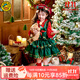 G.DUCKKIDS童裝洛麗塔公主裙女童圣誕節禮物主題服裝秋冬加絨保暖女孩蓬蓬裙 不加絨連衣裙 100碼適合90-100cm年齡3-4歲
