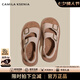 CAMILA KSENIA涼鞋女士2025新款夏季休閑氣質(zhì)勃肯涼鞋真皮厚底羅馬高檔沙灘鞋子 米白色 37