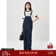 自巧小個子高腰休閑復(fù)古牛仔背帶褲女2024春季新款長褲顯高拖地褲 牛仔藍(lán) M (4碼)
